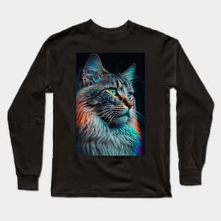 Serious Cat portrait Long Sleeve T-Shirt